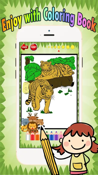 Wild animals Coloring Book: These cute zoo animal coloring pages provide learning skill games free for children and toddler any age Screenshots