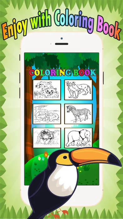 Wild animals Coloring Book: These cute zoo animal coloring pages provide learning skill games free for children and toddler any age Screenshots