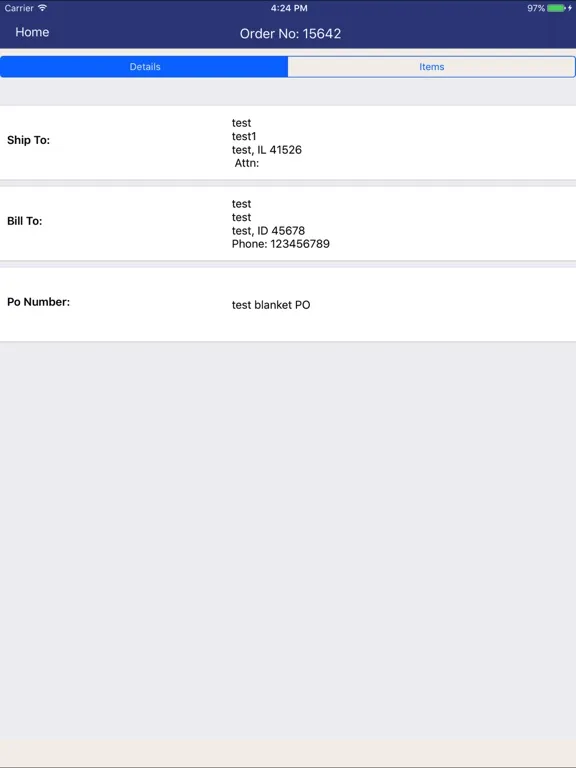 Tangkapan layar S.I.T.S Order Approval iPad 