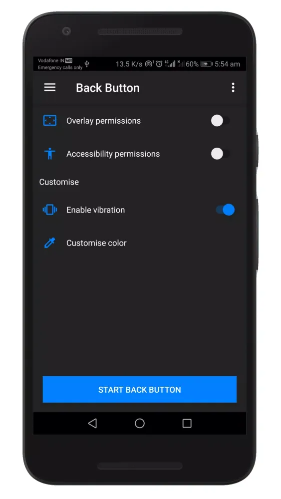 Zrzuty ekranu Back Button