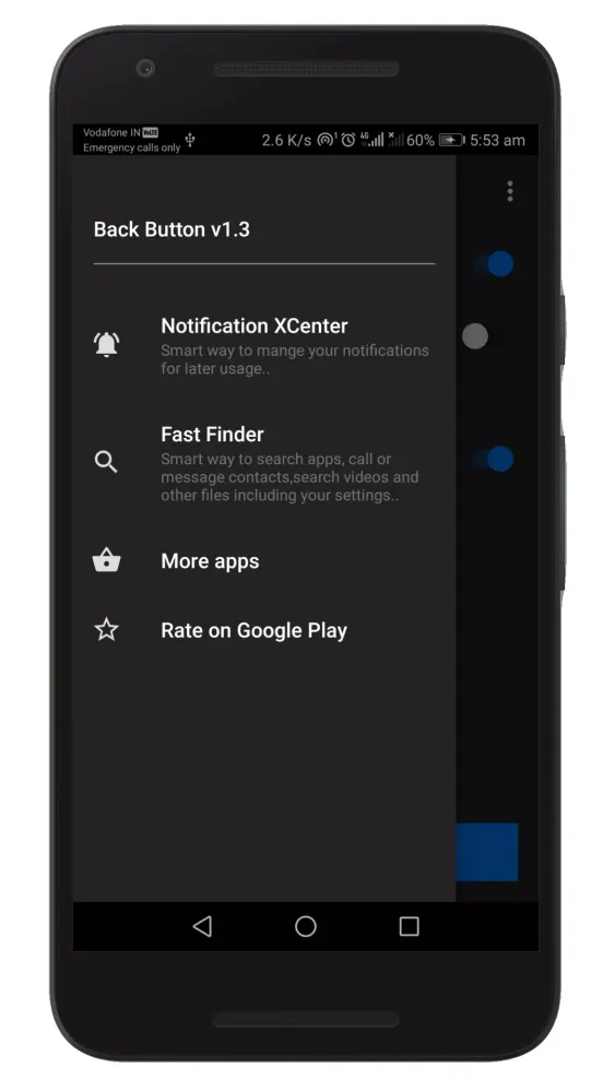 Zrzuty ekranu Back Button