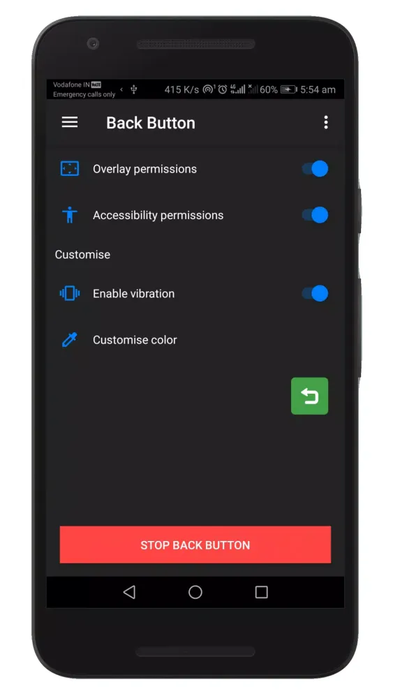 Zrzuty ekranu Back Button