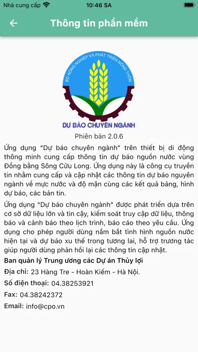 Ảnh chụp màn hình của MeKong Forecast