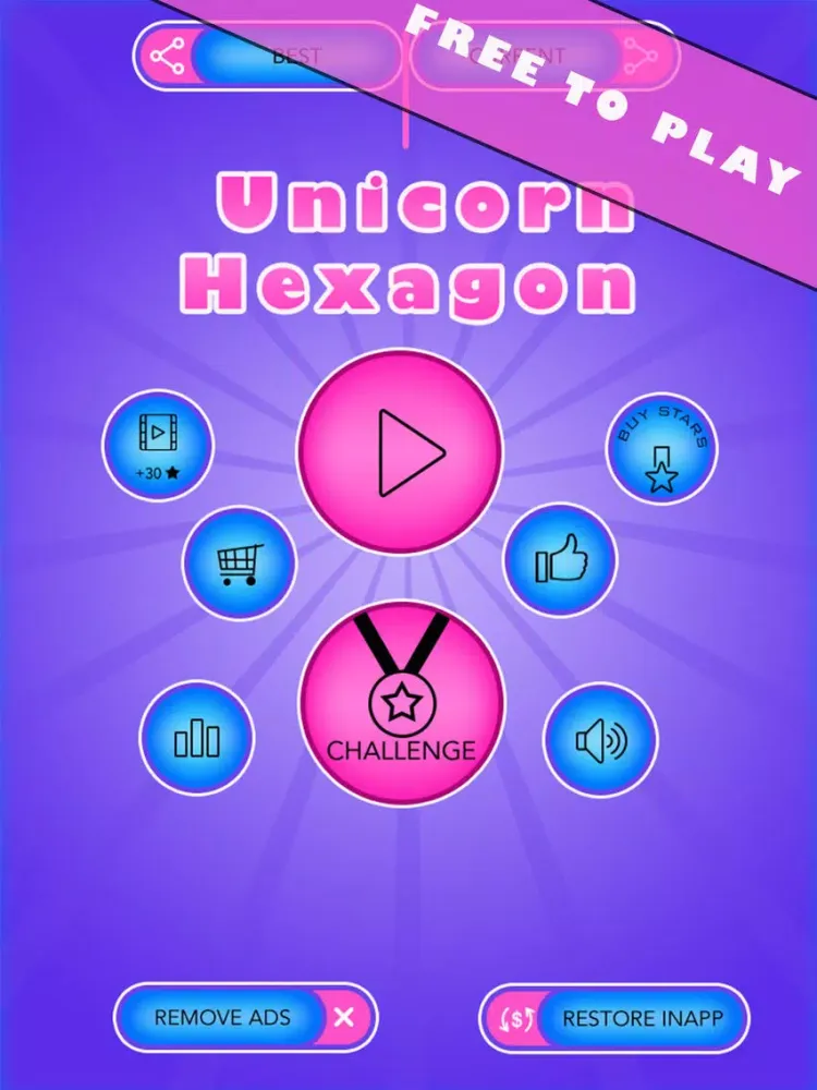 Tricky Unicorn Six! Hexagon Block Game iPad  স্ক্রিনশট