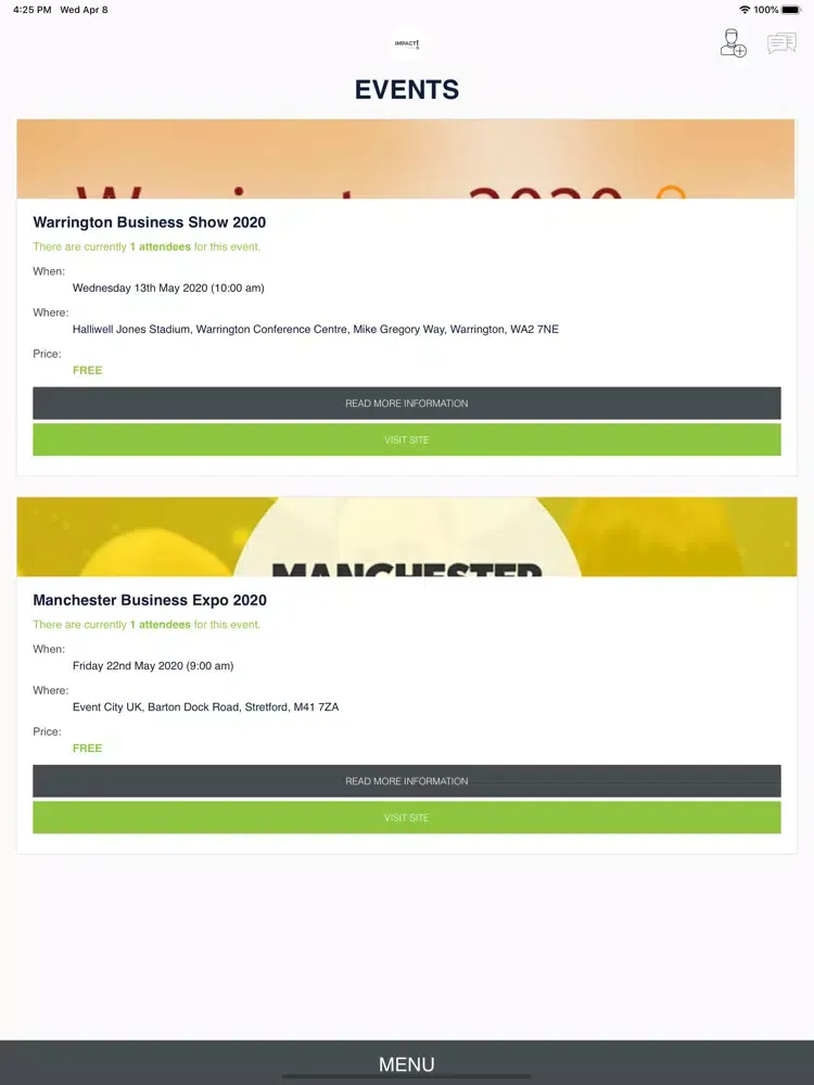Capturas de pantalla de Impact Group iPad 