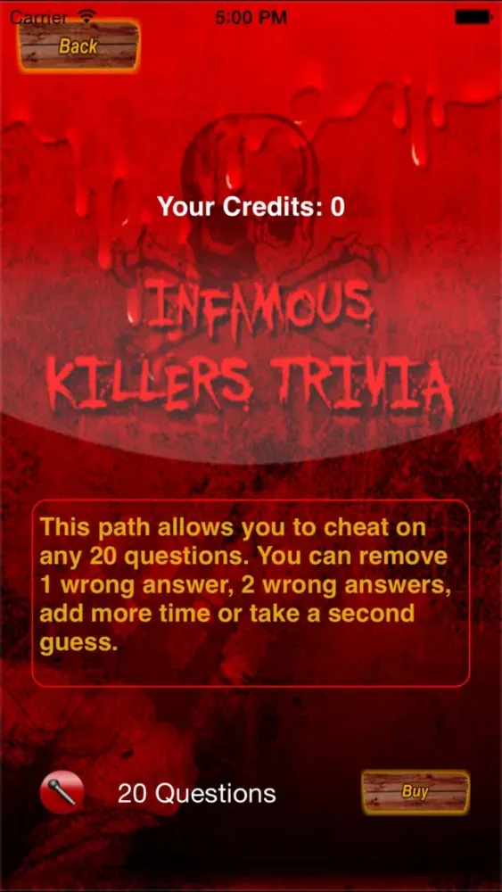 Tangkapan layar Infamous Killer Trivia