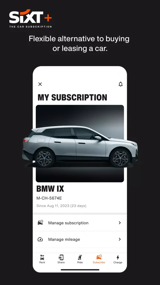Captures d'écran de SIXT rent. share. ride. plus.