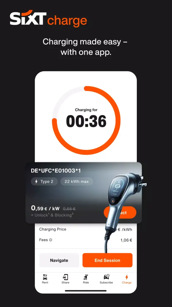 Captures d'écran de SIXT rent. share. ride. plus.