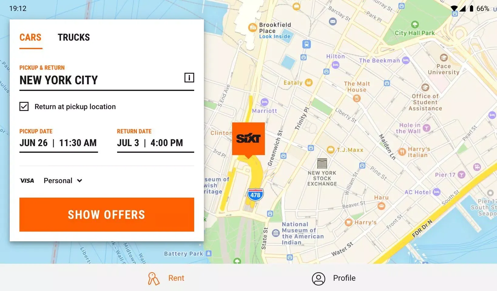 Captures d'écran de SIXT rent. share. ride. plus.