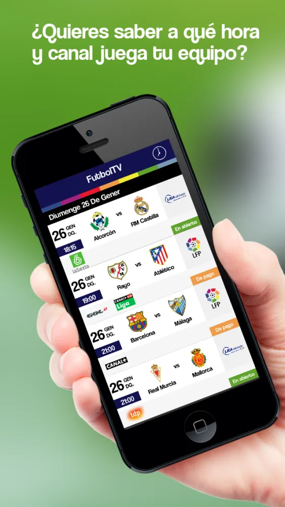 Скриншоты FutbolTV: Los horarios del fútbol en TV