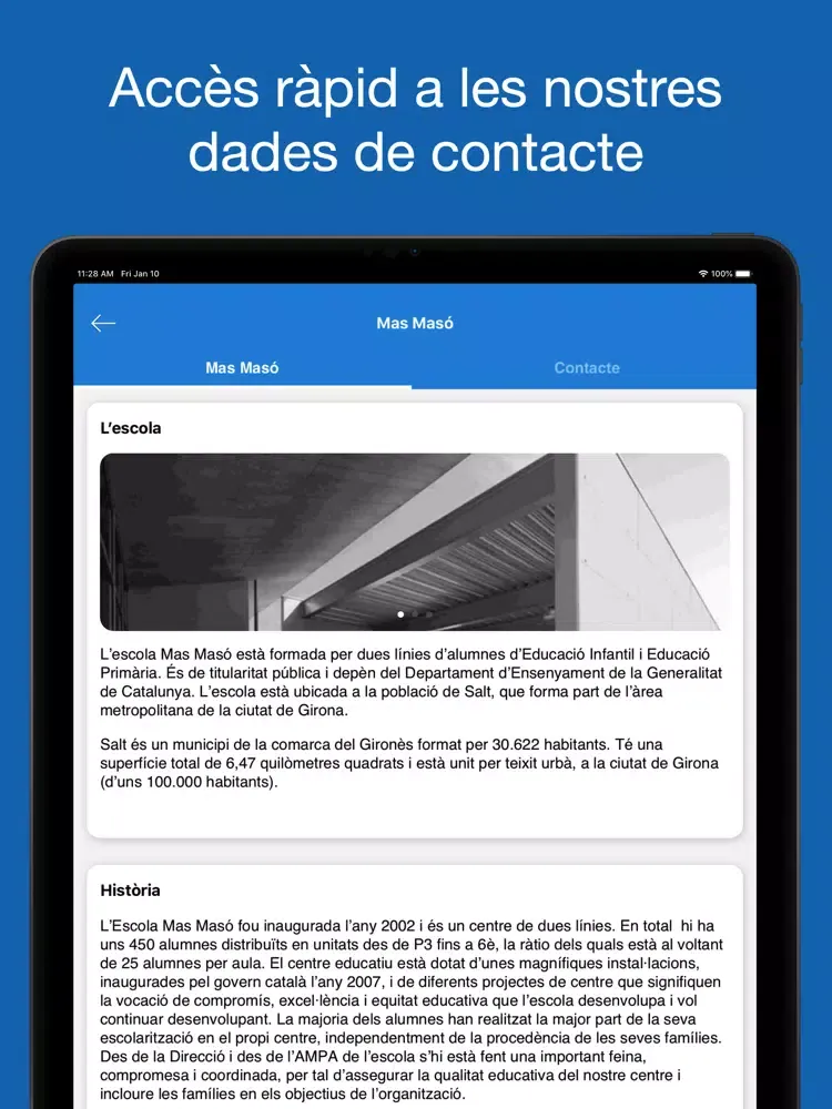 Tangkapan skrin Escola Mas Masó iPad 