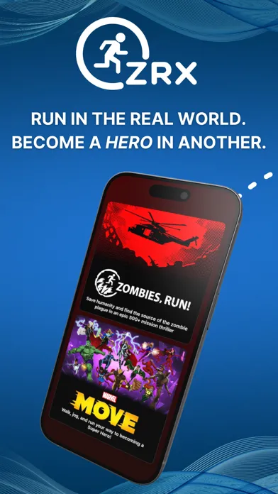 Tangkapan skrin ZRX: Zombies Run + Marvel Move