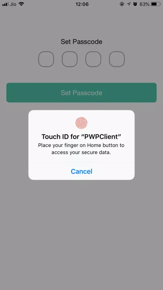 Ảnh chụp màn hình của PwpClientApp