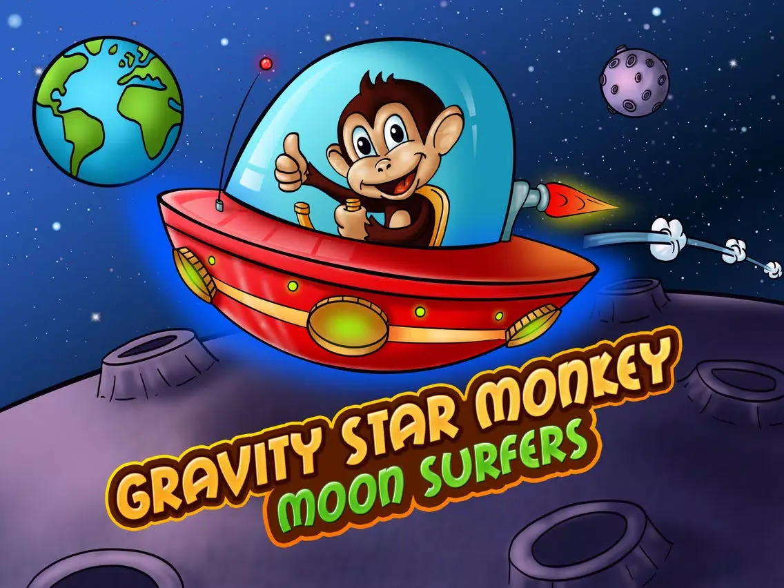 Screenshot di Gravity Star Monkey : Moon Surfers - Little Space Pet Adventure (Free Game) iPad 
