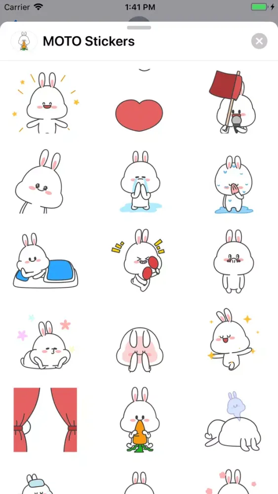 Tangkapan layar MOTO Stickers