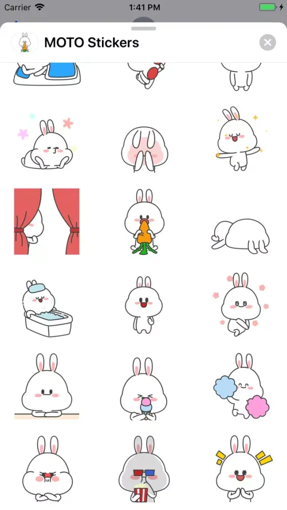 Tangkapan layar MOTO Stickers