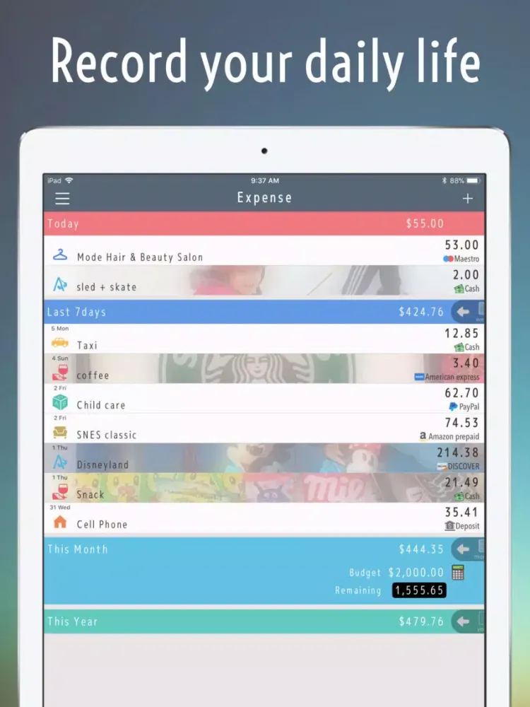 Money tracker:the Account book iPad  Screenshots