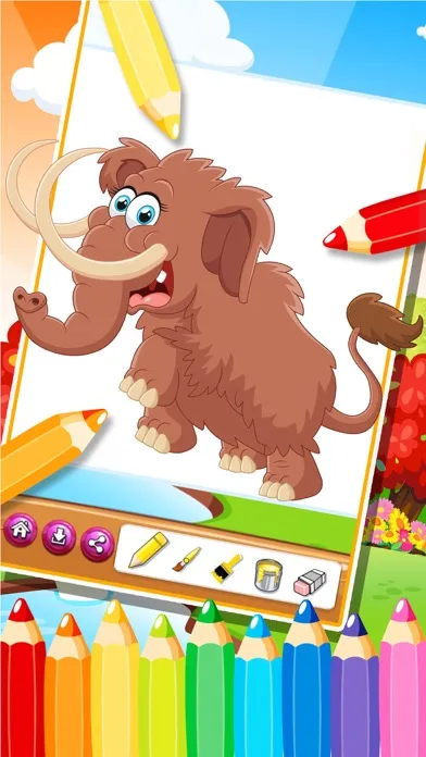 The Cute dinosaur Coloring book ( Drawing Pages ) - Good Learning & Education Games , Free For activities Kindergarten Kids Apps 6 Screenshots