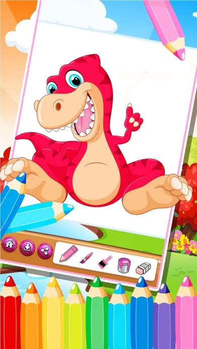 The Cute dinosaur Coloring book ( Drawing Pages ) - Good Learning & Education Games , Free For activities Kindergarten Kids Apps 6 Screenshots