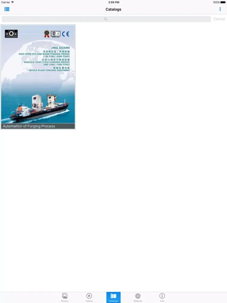 Zrzuty ekranu JING DUANN Machinery Industrial Co., Ltd. iPad 
