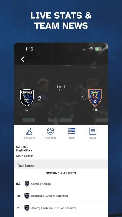 Capturas de tela do San Jose Earthquakes
