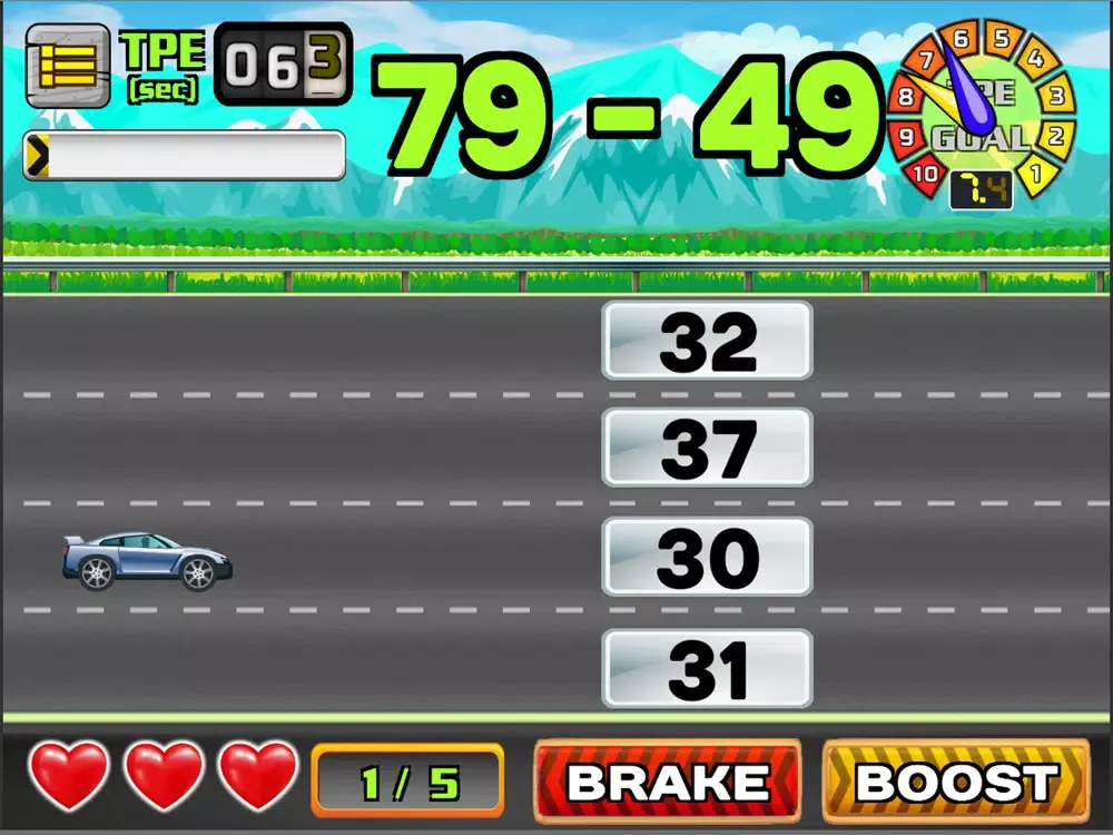 Math Racing: Learning Made Fun iPad 应用截图