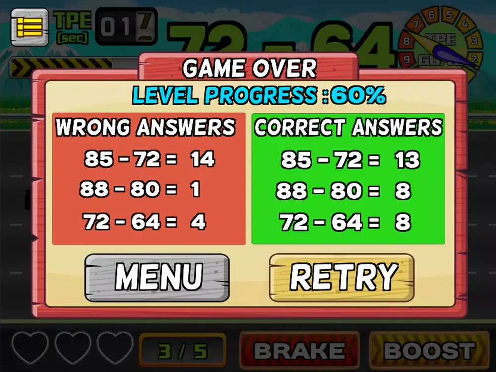Math Racing: Learning Made Fun iPad 应用截图