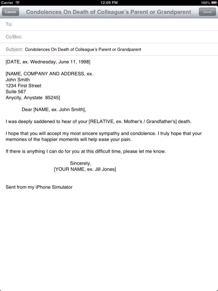 Personal Letter to friends and collegues in the companys iPad स्क्रीनशॉट