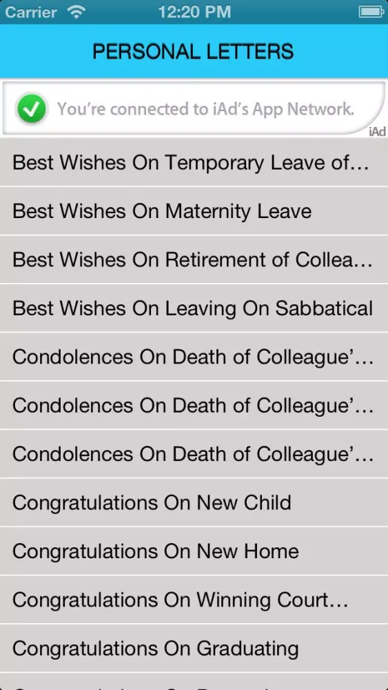 Personal Letter to friends and collegues in the companys स्क्रीनशॉट