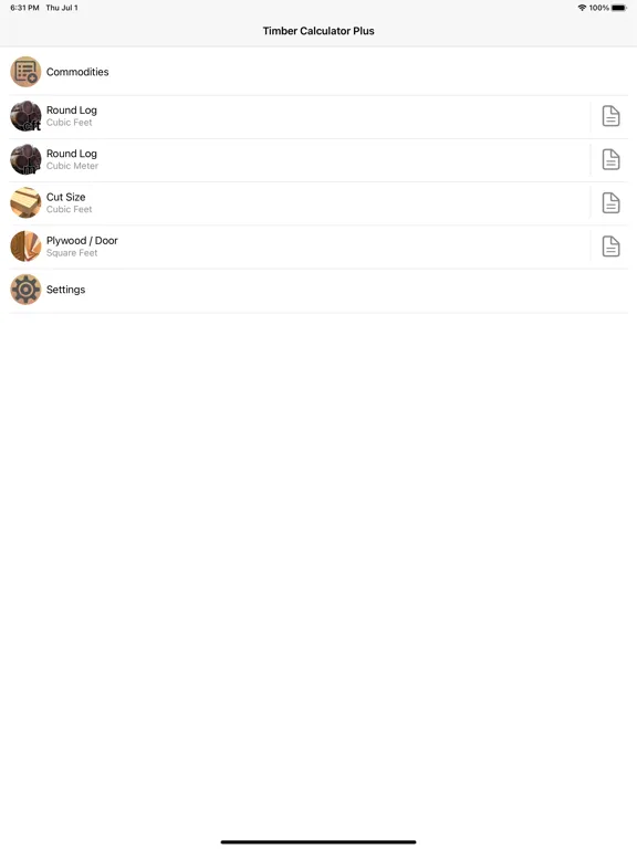 Timber Calculator Plus iPad  Screenshots