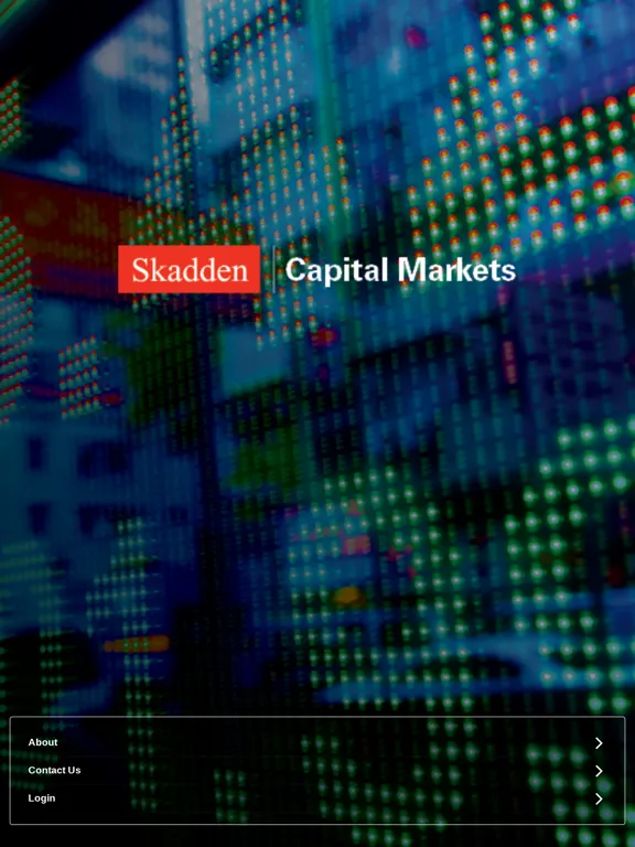 ภาพหน้าจอของ Skadden Capital Markets iPad 