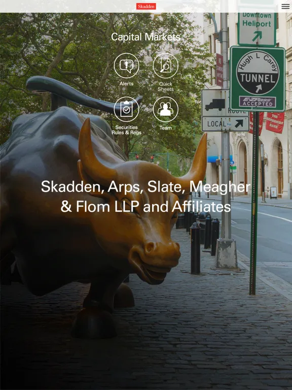 ภาพหน้าจอของ Skadden Capital Markets iPad 