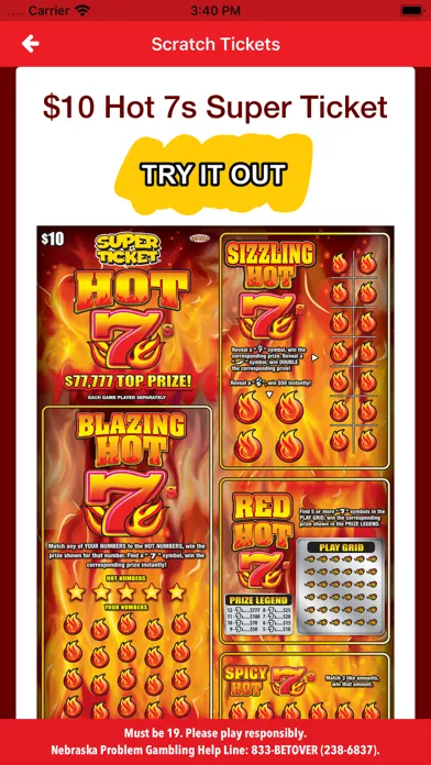 Nebraska Lottery Screenshots