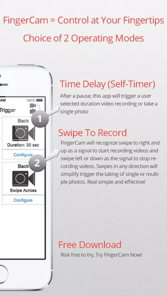 FingerCam Swipe based Spy Camera for capturing stealth candid moments Screenshots