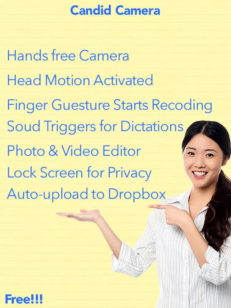 Proximity Hands-free Cam+ Free Head Motion Detection with Secure Lock.ed Photo-Video Private Album iPad Screenshots