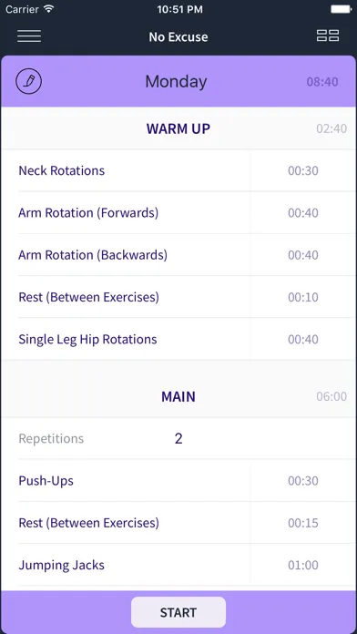 No Excuse - training timer স্ক্রিনশট