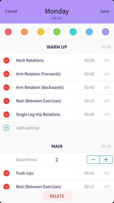 No Excuse - training timer স্ক্রিনশট