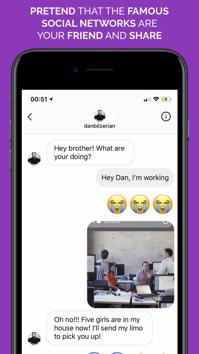 Captures d'écran de Social Prank Direct Messages