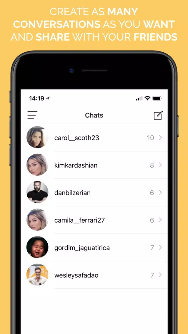 Captures d'écran de Social Prank Direct Messages