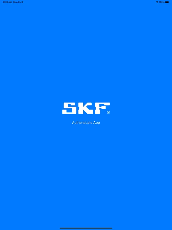 Tangkapan layar SKF Authenticate iPad 