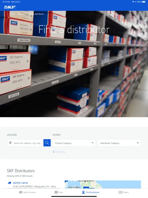 Tangkapan layar SKF Authenticate iPad 