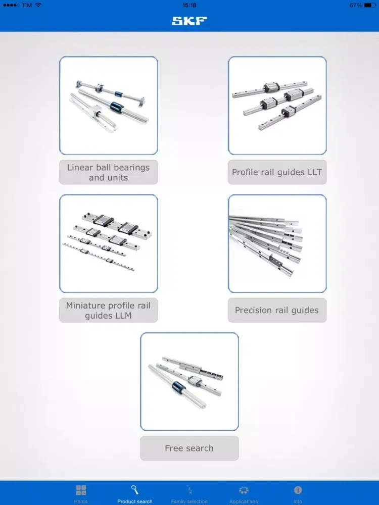 Captures d'écran de SKF Linear Guides Select iPad 