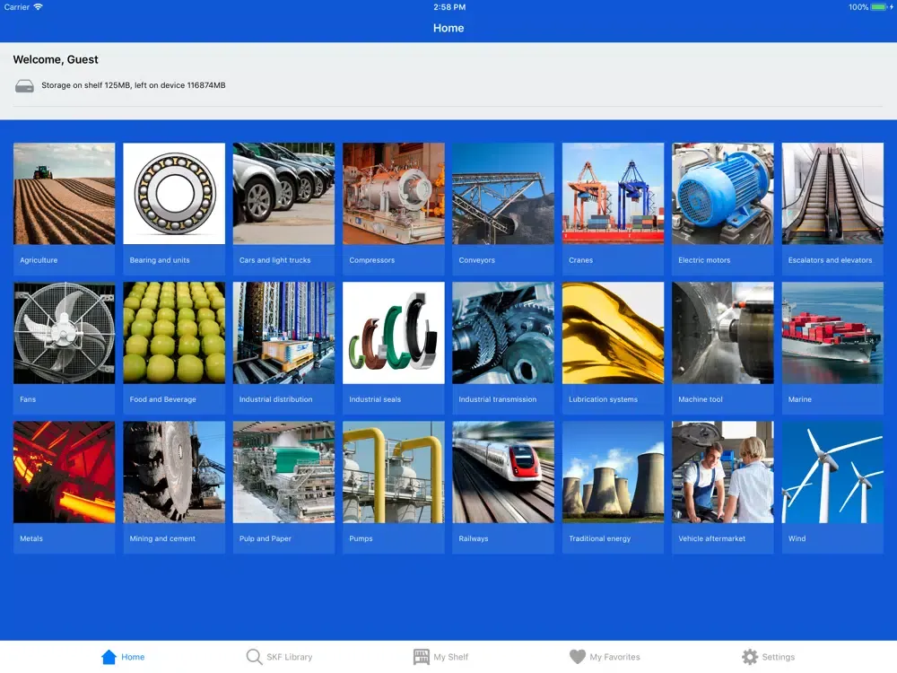 Tangkapan skrin SKF Shelf iPad 