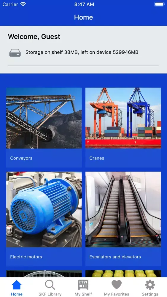 Tangkapan skrin SKF Shelf