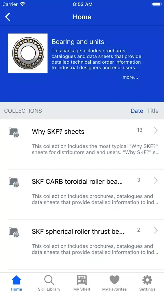 Tangkapan skrin SKF Shelf