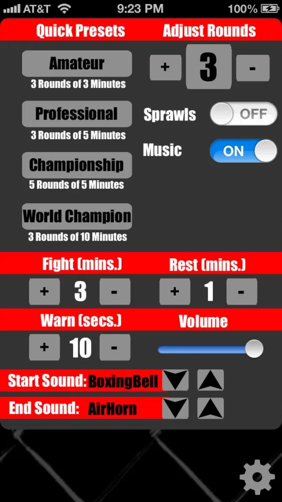 Screenshot di MMA Timer Lite - Free Mixed Martial Arts Round Interval Timer