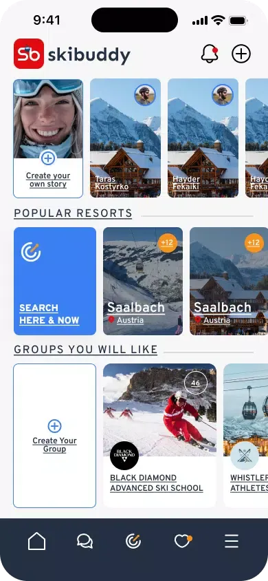 Capturas de tela do SkiBuddy