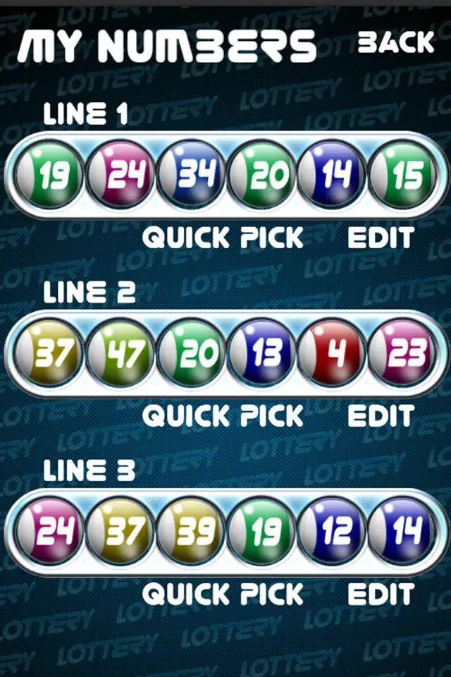 Zrzuty ekranu Lottery Numbers