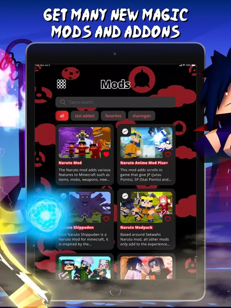 Sharingan Mods for Minecraft iPad  Ekran Görüntüleri