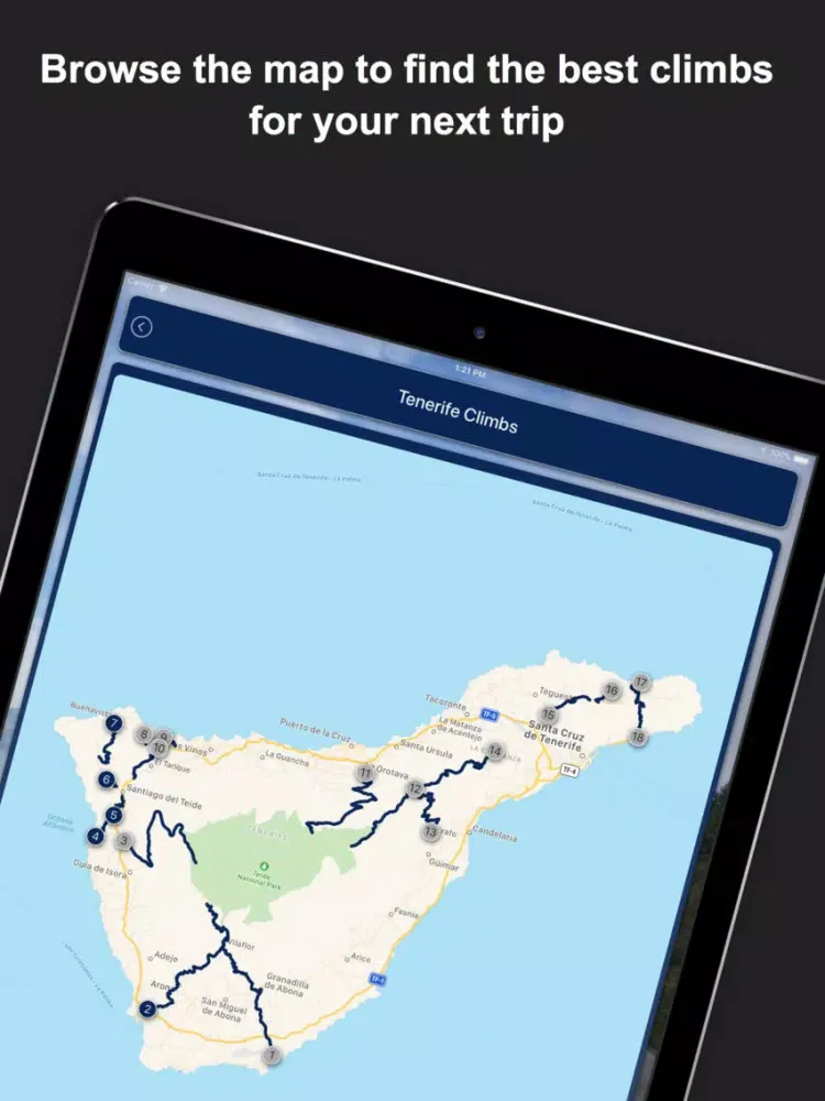 Скриншоты CyclingClimbs iPad 